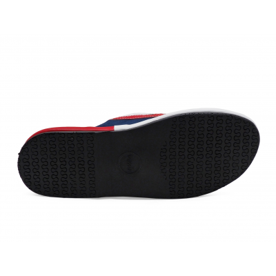 Men Sandals SKF-39 Navy Suede-White-Red Nappa Microfiber Leather
